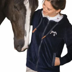 Online Pénélope - Sweat zip Emy velvet marine