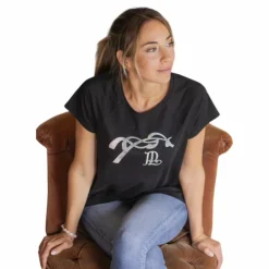 Pénélope - T-shirt manches courtes femme Funky Noir Hot