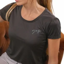 Pénélope - T-shirt manches courtes femme Techty foncé Gris