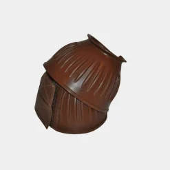 Privilège Equitation - Cloches caoutchouc striées et scratch Marron Hot