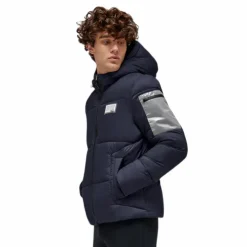 RG Italy - Doudoune manches longues homme Hooded Puffer Marine Discount