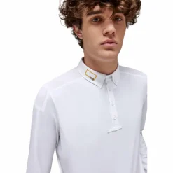 Sale RG Italy - Polo de concours manches longues homme Perforated Competition Blanc