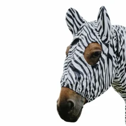 Riding World - Bonnet anti-eczéma zèbre / blanc Noir