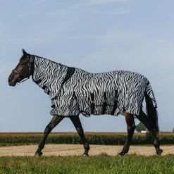 New Riding World - Chemise anti-mouches mesh Combo Belly zebre Blanc