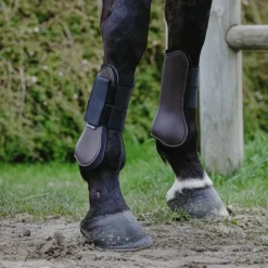 Riding World - Guêtres protège-tendons x2 Marron Hot