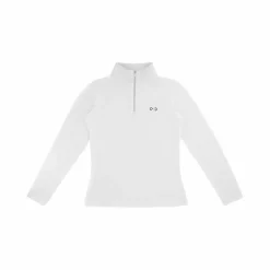 Online Riding World - Polo de concours manches longues femme Reine Blanc