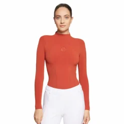Best Samshield - Baselayer manches longues femme Alicia Turtle Neck copper coin Marron