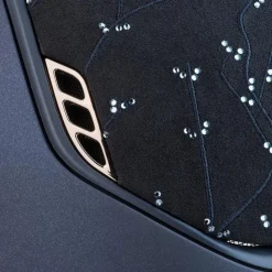 Samshield - Casque d'équitation Miss Shield 2.0 Shadowmatt  bleu Flower Embroidery Marine Hot