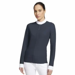 Samshield - Polo de concours manches longues femme Roxane Premium Marine Hot