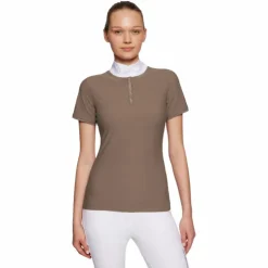 Hot Samshield - Polo de concours manches courtes femme Roxy Premium camel Marron