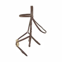 Hot TdeT -  Bridon avec rênes Sisley muserolle croisée tabac