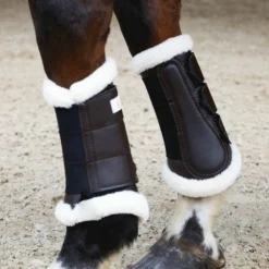 TdeT - Guêtres fermées antérieurs mouton / noir x2 Marron