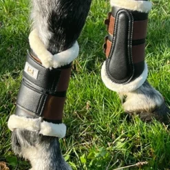 TdeT - Guêtres fermées antérieurs mouton / tabac x2 Noir Online