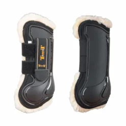 TdeT - Guêtres ouvertes Design avec doublure mouton noir x2 Best