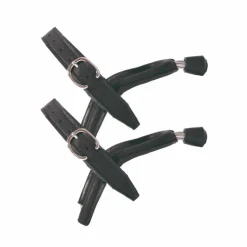 TdeT - Éperons en cuir avec embout caoutchouc femme Noir