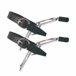 TdeT - Éperons en inox avec embout en cuir femme Gris Online