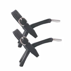 Discount TdeT - Éperons Prince de galles cuir junior Noir