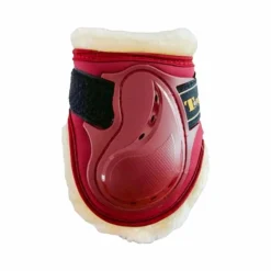 Sale TdeT - Protège boulet Design doublé en mouton synthétique bordeaux